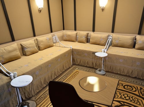 شراشف جيزاني مجالس استقبال قماش قطن إسباني مطرز