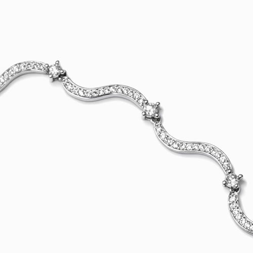 Waves silver necklace