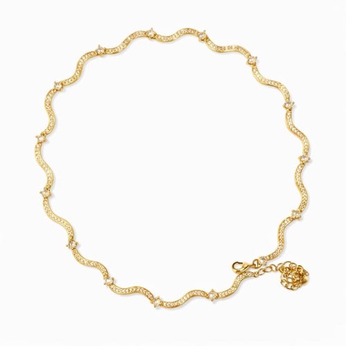 Waves gold necklace