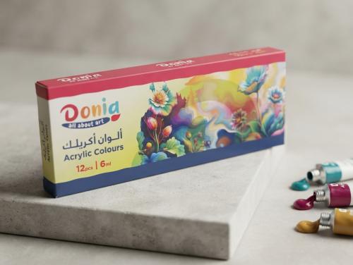 مجموعة ألوان أكريليك دنيا (12 لون × 6 مل) - طقم ال...