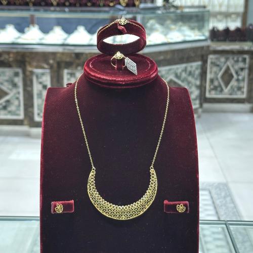 طقم طوق خليجي ذهب عيار21