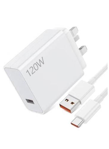 شاحن جداري شاومي 120 واط مع كيبل تايب سي Xiaomi 12...
