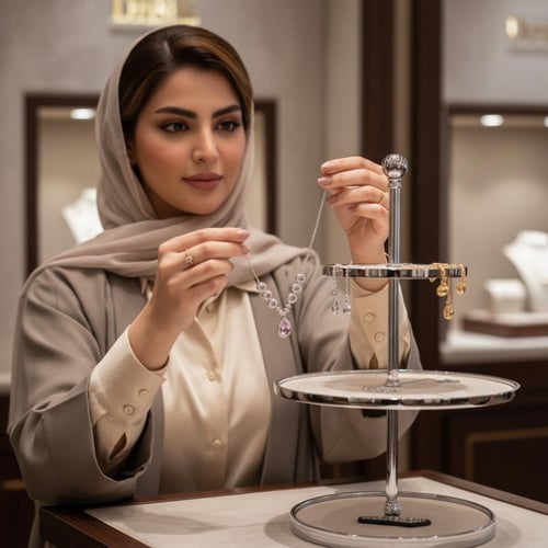 عقد فضة بحجر دمعة بنفسجي أنيق