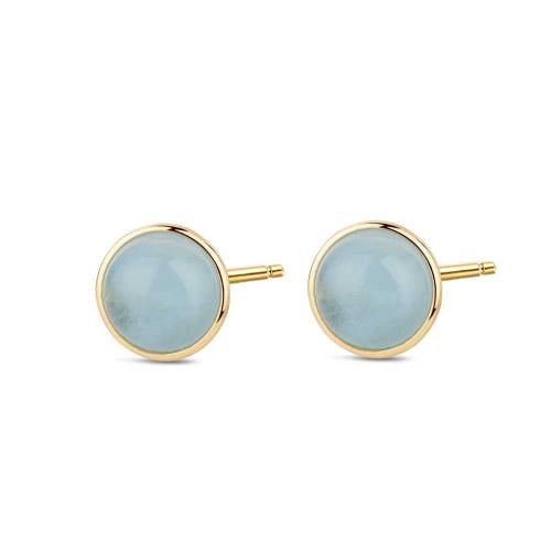 Gold-Plated Aquamarine Stud Earrings