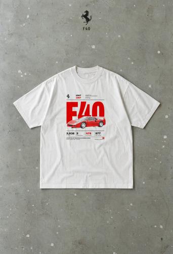 تيشرت فيراري F40 كوارانتا — أبيض