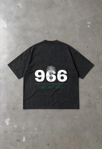 966 Block Tee — Black