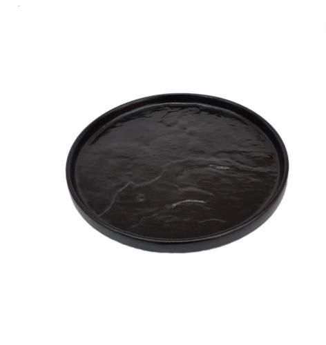 صحن دائري 22 سم ارتفاع 2.2 سم اسود