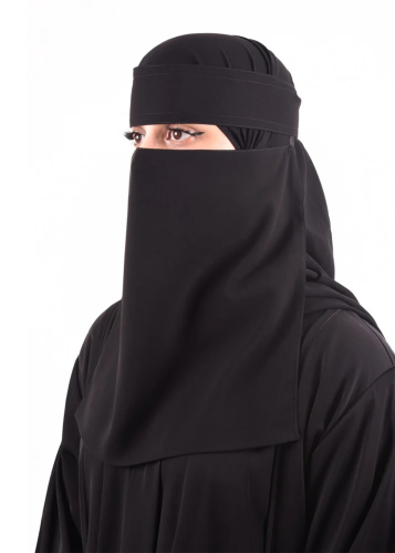 Long cotton elastic niqab, inclined - House of the...