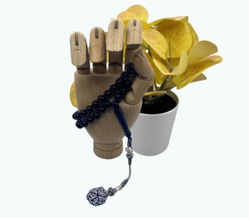 مسباح بكلايت ازرق شفاف طربزونة نحاس