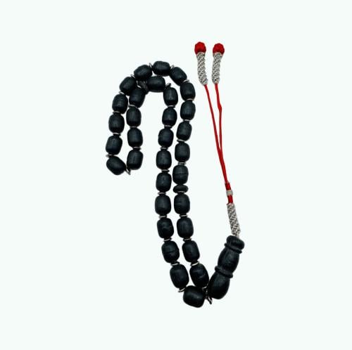 مسباح عنبر باللون الأسود 33 خرزه مقاس 10mm * 11 mm...