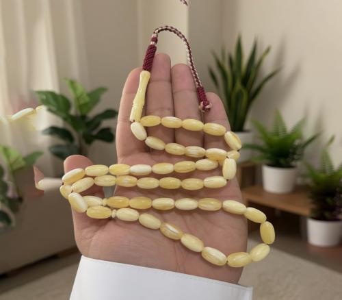 مسباح تراب كهرمان تركي بدون رائحة 45 خرزة مقاس 8*1...