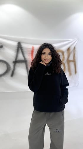 Hoodie Black PORSCHE (double cap)