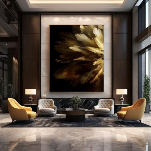 لوحة فنية الزهور الذهبية الفاخرة 27