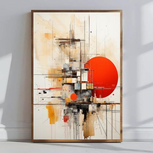 لوحة تجريدية هندسية 91