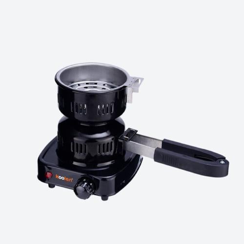 كولن موقد الفحم بجسم حديد فولاذي 450 واط، لون أسود