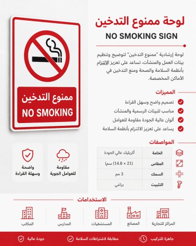 لوحة ممنوع التدخين - No Smoking
