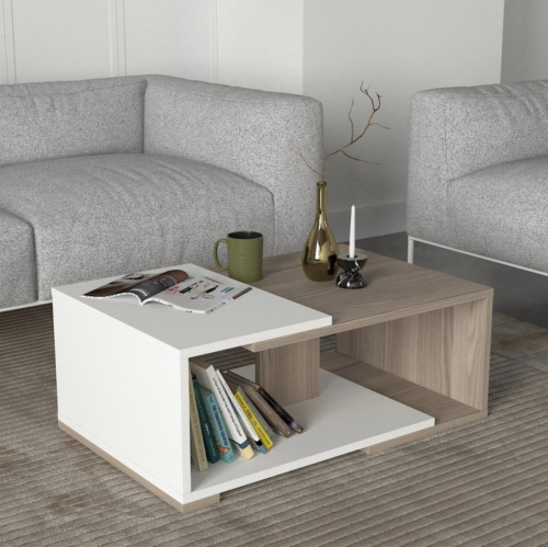 طاولة قهوة Mareta ابيض رمادي