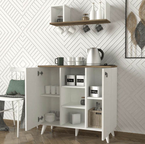 ركن قهوة Seddra لون ابيض بني