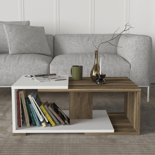 طاولة قهوة Mareta ابيض بني