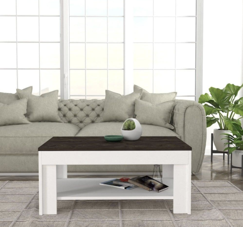 طاولة قهوة مودرن بسطح خشبي