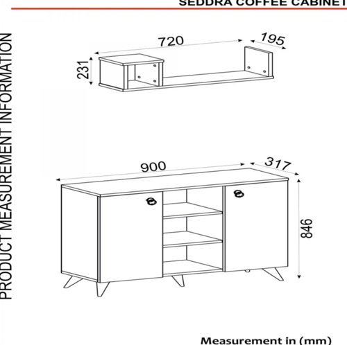 ركن قهوة Seddra لون ابيض رمادي