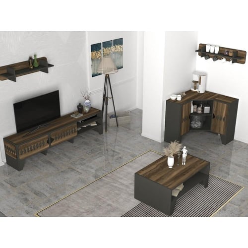 بكج طاولة تلفزيون وطاولة قهوة وركن للقهوة Chester