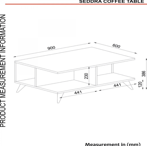 طاولة قهوة Seddra لون ابيض بني