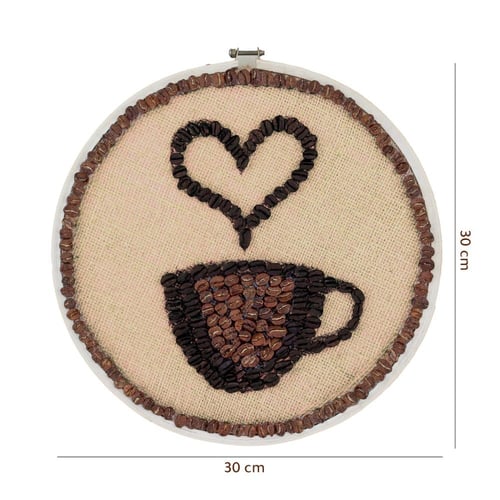 لوحة أحب القهوة مرسومة بحبوب البن