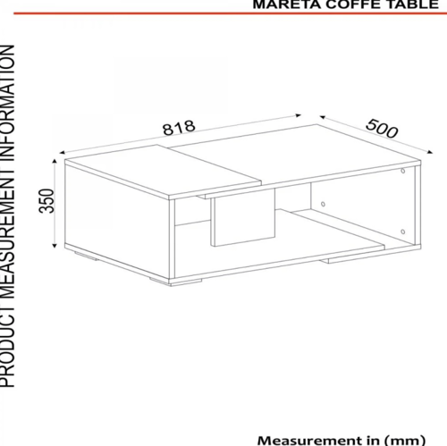 طاولة قهوة Mareta ابيض رمادي
