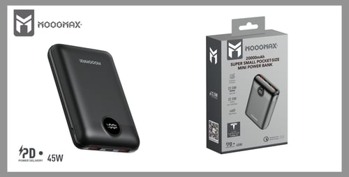 شاحن متنقل بطارية تيسلا القوية بحجم صغير - 20000mA...