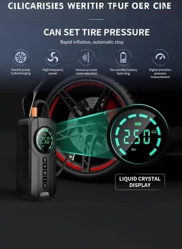 4×1 مشغل سيارة وباور بانك 6000mA ومنفاخ هواء مدمج