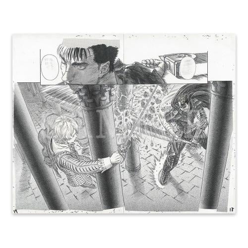 replica of Berserk manuscript official Guts vs Ser...