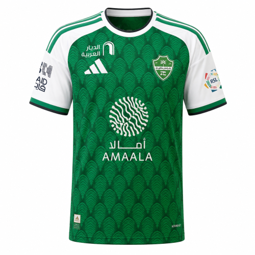 تيشيرت الأهلي السعودي الاساسي 2026-2027 مع الرعايا...