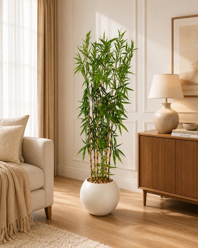 Shajjar Bamboo Bamboo Tree 🌱 (Height 160CM) White POT