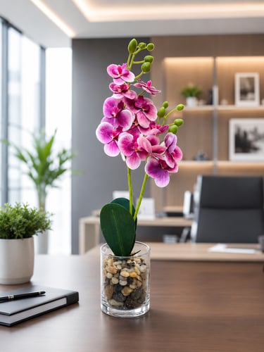 Elegant Pink Orchid Vase for Luxury Home & Office...