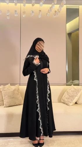 عباية الدانتيل المموج