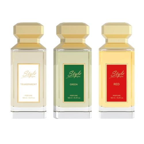 مجموعة ستايل I (احمر-اخضر-فضي)عطور بخاخ 3*100مل