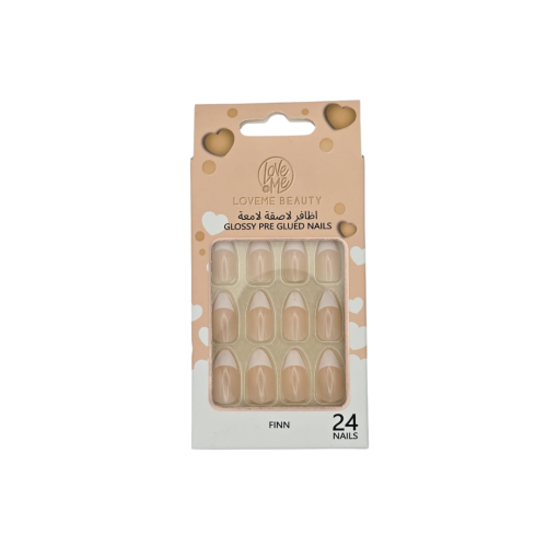 أظافر لاصقة لامعة لون لحمي طبيعي من Loveme Beauty