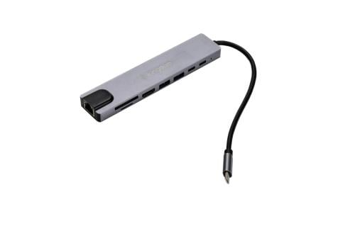 Microkingdom موزع 8 في 1 USB تايب سي مع منفذ LAN