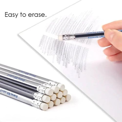 أقلام رصاص دلتا مثلثة الشكل FOSKA HB مع ممحاة - عد...