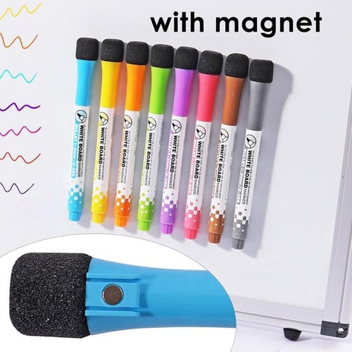 أقلام ماركر سبورة بألوان متنوعة مع ممحاة FOSKA مقا...