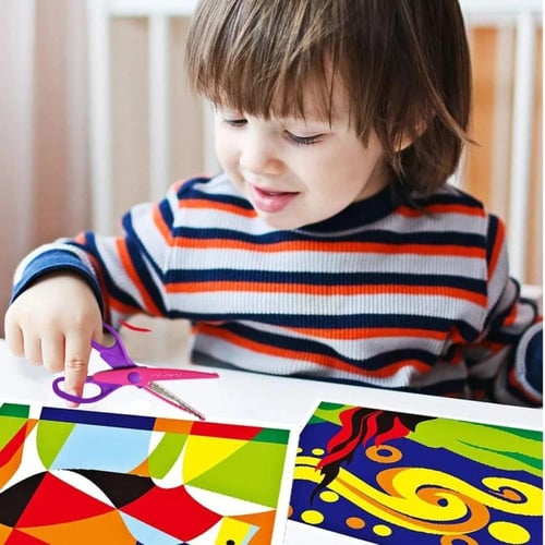 طقم مقصات حرفية آمنة للأطفال FOSKA بألوان متنوعة -...