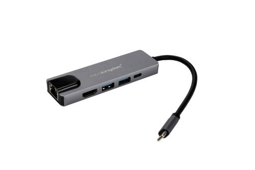 Microkingdom موزع 5 في 1 USB مع منفذ LAN