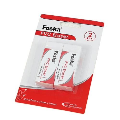 ممحاة أقلام رصاص مدرسية FOSKA بيضاء ناعمة مقاس 57...