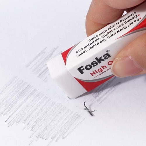 ممحاة أقلام رصاص مدرسية FOSKA 2B بيضاء ناعمة مقاس...