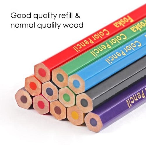 أقلام تلوين خشبية ملونة سداسية الشكل FOSKA بطول 3....