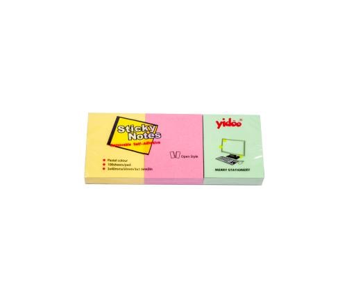 ورق ملاحظات لاصق YIDOO بألوان متنوعة 2x1.5 إنش - 3...
