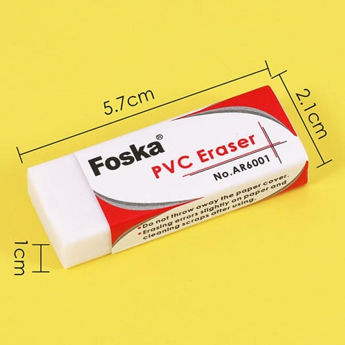 ممحاة أقلام رصاص مدرسية FOSKA بيضاء ناعمة مقاس 57...