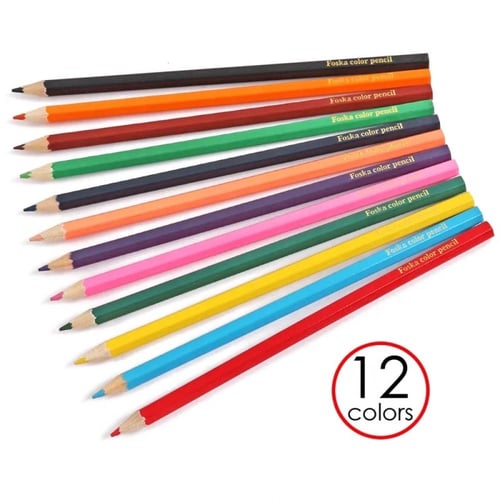 أقلام تلوين خشبية ملونة سداسية الشكل FOSKA بطول 7...