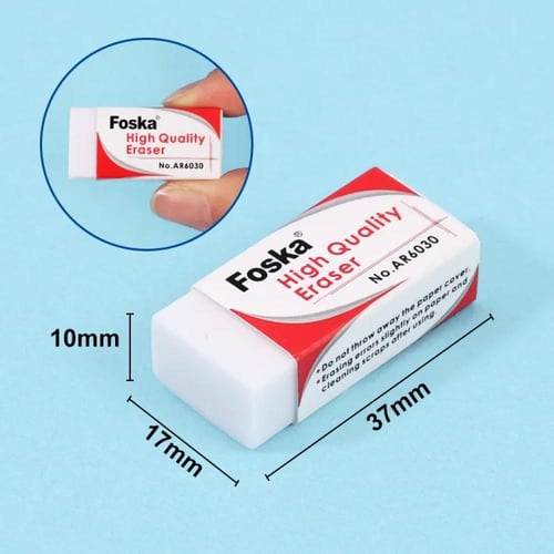 ممحاة أقلام رصاص مدرسية FOSKA 2B بيضاء ناعمة مقاس...